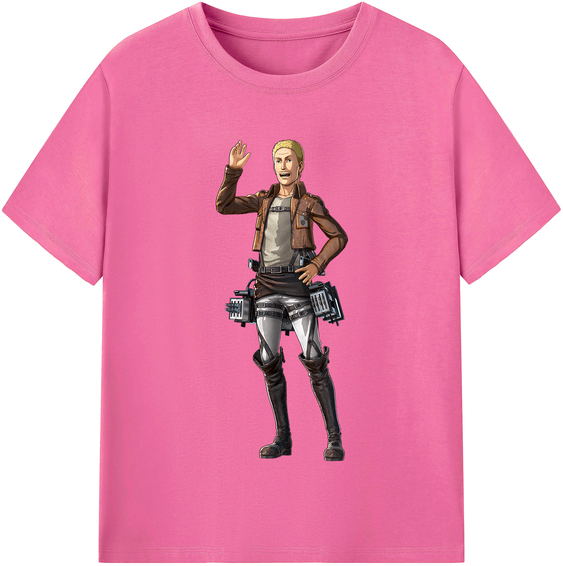 （画像用） 進撃の巨人 ハンネス Attack on Titan Hannes レディースカジュアルプリントTシャツ（綿100％）